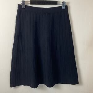 Jules & Leopold Black Rib Knit A Line Skirt Size S
